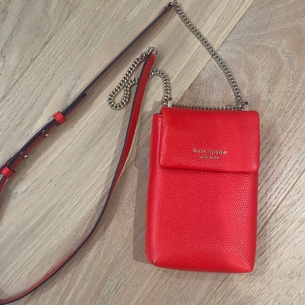 Kate Spade Red Pebble Leather Crossbody